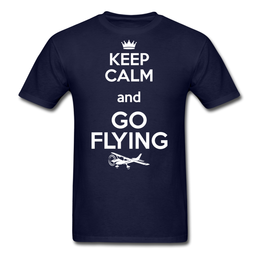 Keep Calm And Go Flying - White - Unisex Classic T-Shirt - navy