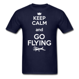 Keep Calm And Go Flying - White - Unisex Classic T-Shirt - navy