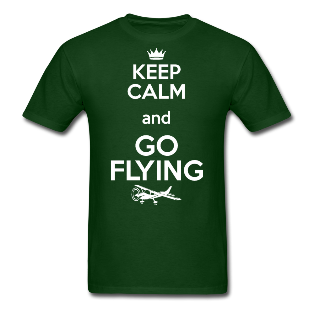 Keep Calm And Go Flying - White - Unisex Classic T-Shirt - forest green