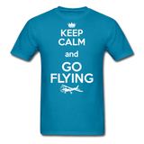 Keep Calm And Go Flying - White - Unisex Classic T-Shirt - turquoise