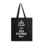 Keep Calm And Go Flying - White - Tote Bag - black