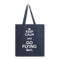 Keep Calm And Go Flying - White - Tote Bag - navy