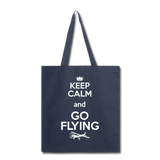Keep Calm And Go Flying - White - Tote Bag - navy