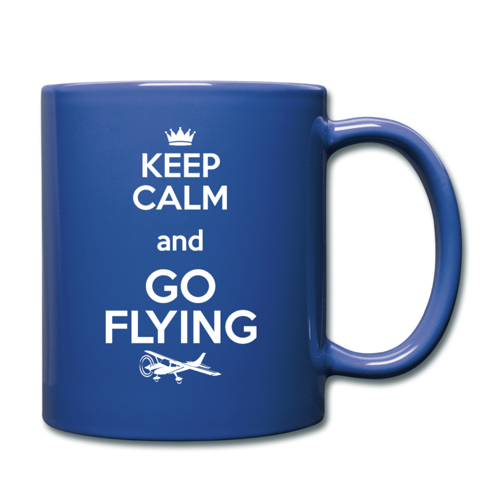 Keep Calm And Go Flying - White - Full Color Mug - royal blue