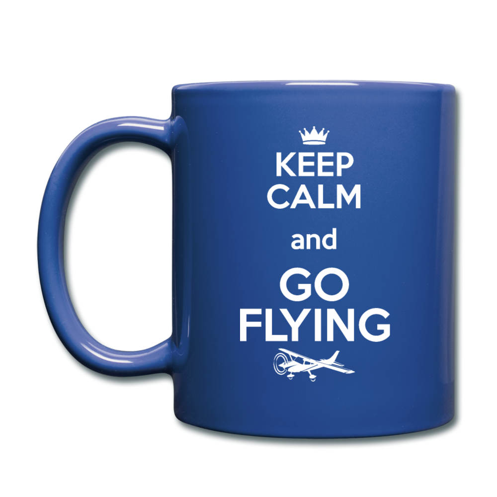 Keep Calm And Go Flying - White - Full Color Mug - royal blue