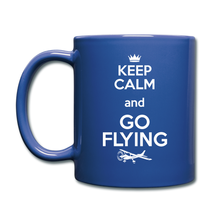 Keep Calm And Go Flying - White - Full Color Mug - royal blue