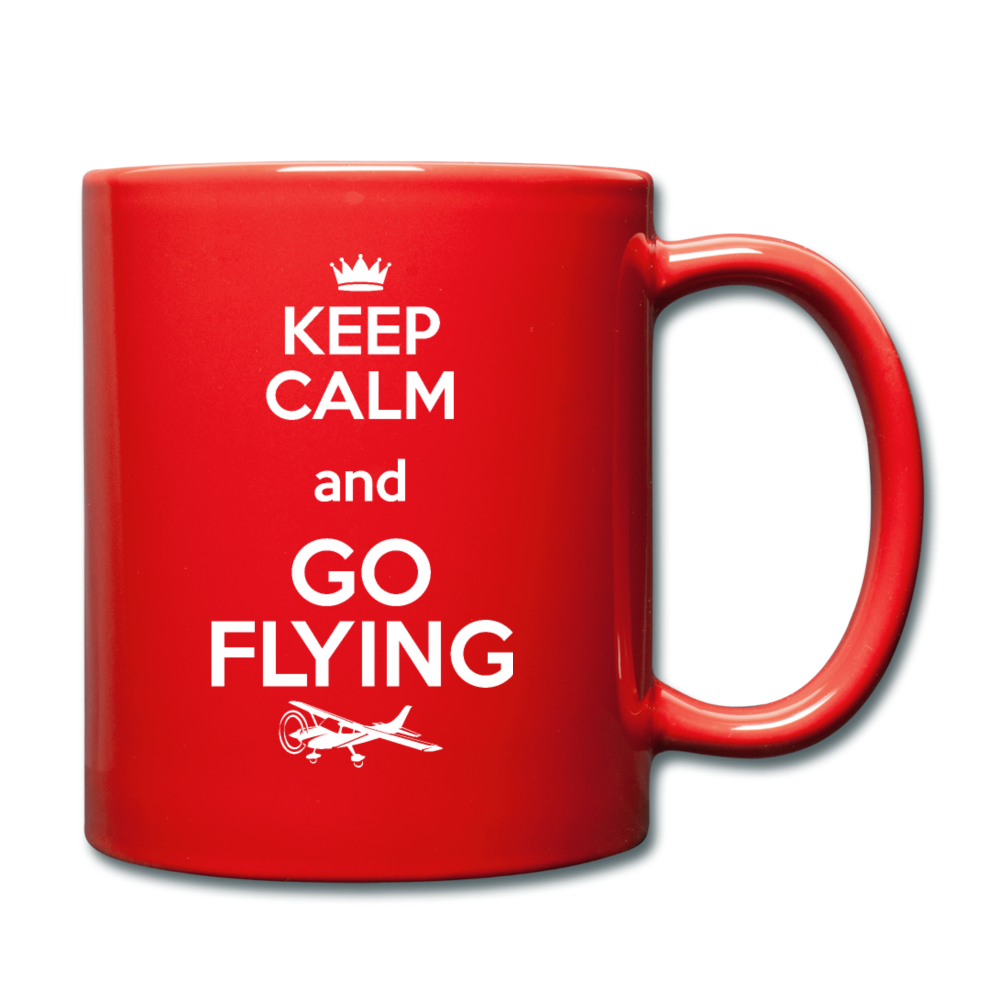 Keep Calm And Go Flying - White - Full Color Mug - red