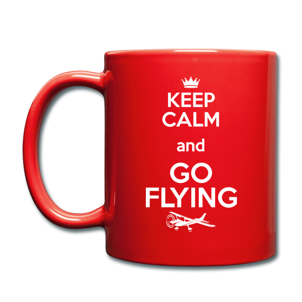 Keep Calm And Go Flying - White - Full Color Mug - red