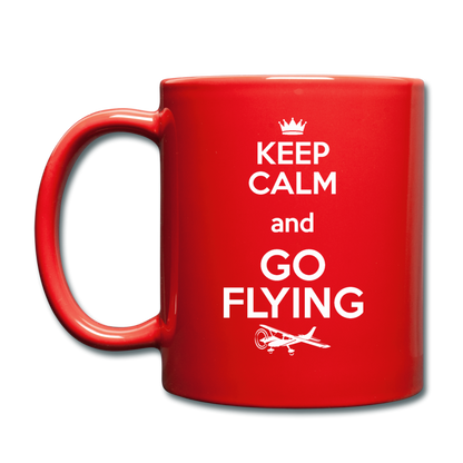 Keep Calm And Go Flying - White - Full Color Mug - red