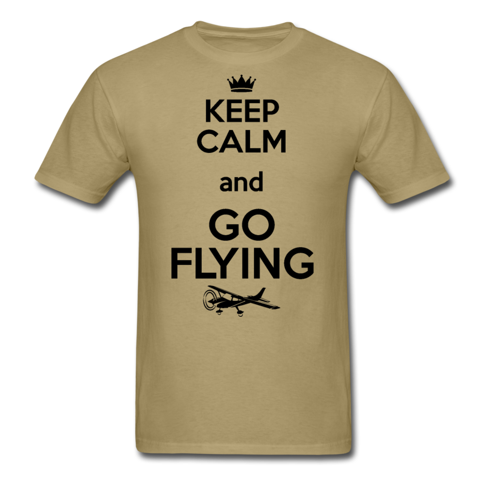 Keep Calm And Go Flying - Black - Unisex Classic T-Shirt - khaki