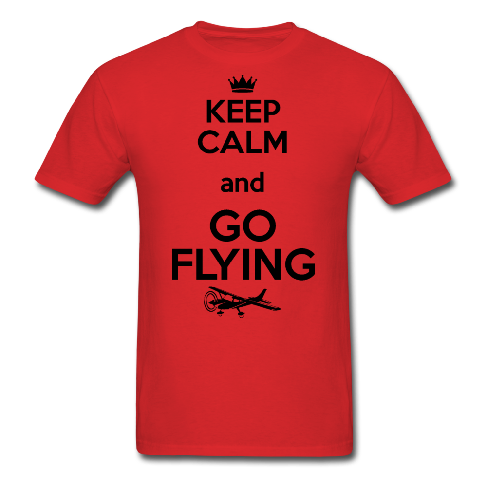 Keep Calm And Go Flying - Black - Unisex Classic T-Shirt - red