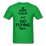 Keep Calm And Go Flying - Black - Unisex Classic T-Shirt - bright green