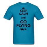 Keep Calm And Go Flying - Black - Unisex Classic T-Shirt - turquoise