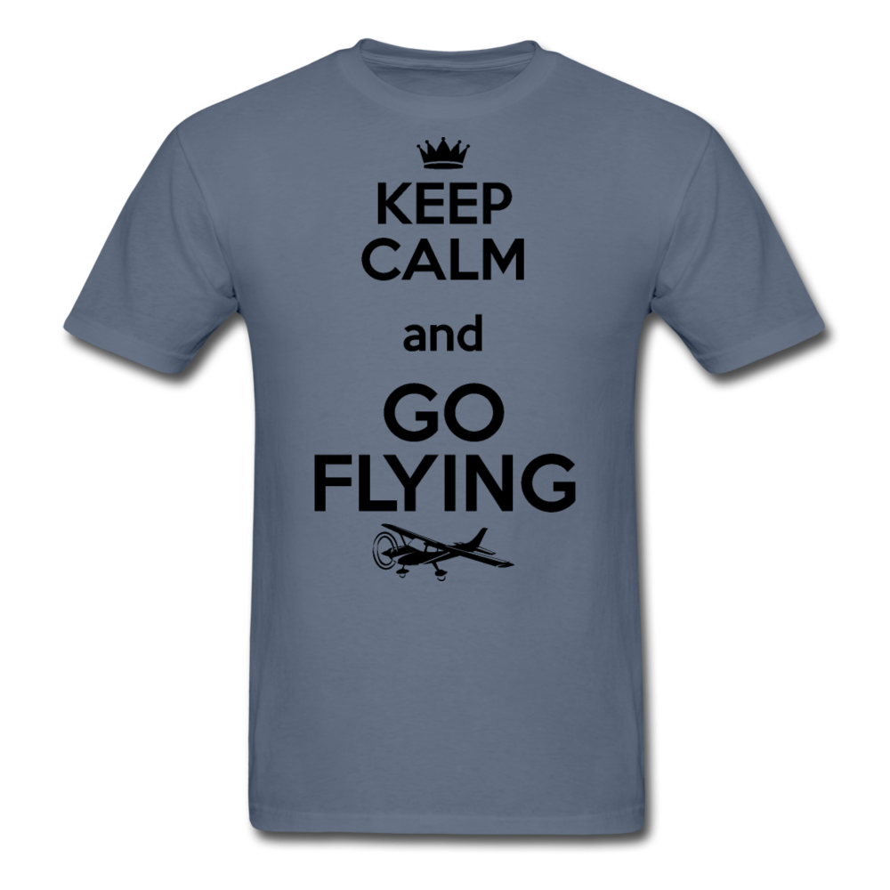 Keep Calm And Go Flying - Black - Unisex Classic T-Shirt - denim