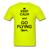 Keep Calm And Go Flying - Black - Unisex Classic T-Shirt - safety green