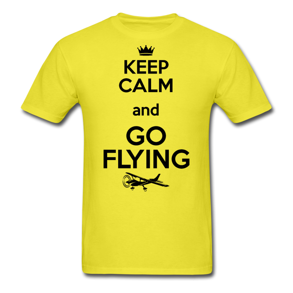 Keep Calm And Go Flying - Black - Unisex Classic T-Shirt - yellow