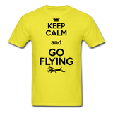 Keep Calm And Go Flying - Black - Unisex Classic T-Shirt - yellow