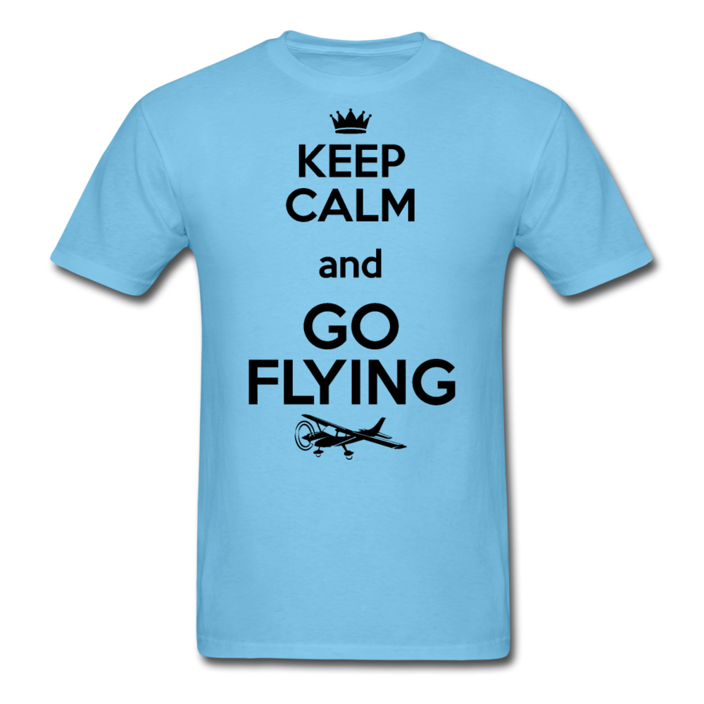 Keep Calm And Go Flying - Black - Unisex Classic T-Shirt - aquatic blue