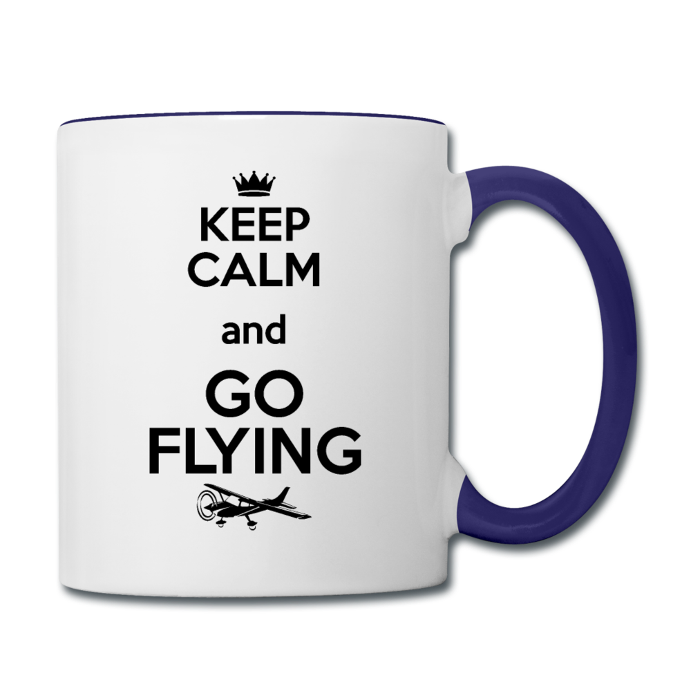 Keep Calm And Go Flying - Black - Contrast Coffee Mug - white/cobalt blue