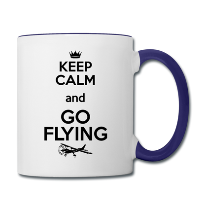 Keep Calm And Go Flying - Black - Contrast Coffee Mug - white/cobalt blue