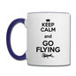 Keep Calm And Go Flying - Black - Contrast Coffee Mug - white/cobalt blue