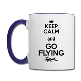 Keep Calm And Go Flying - Black - Contrast Coffee Mug - white/cobalt blue