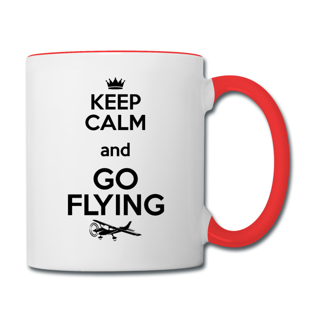 Keep Calm And Go Flying - Black - Contrast Coffee Mug - white/red