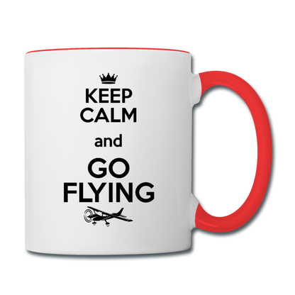 Keep Calm And Go Flying - Black - Contrast Coffee Mug - white/red