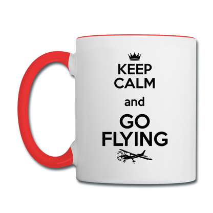 Keep Calm And Go Flying - Black - Contrast Coffee Mug - white/red