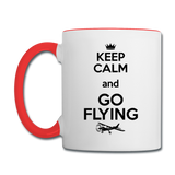 Keep Calm And Go Flying - Black - Contrast Coffee Mug - white/red