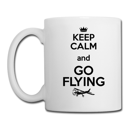 Keep Calm And Go Flying - Black - Coffee/Tea Mug - white