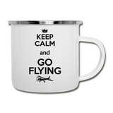 Keep Calm And Go Flying - Black - Camper Mug - white