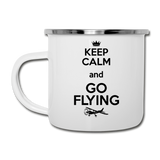 Keep Calm And Go Flying - Black - Camper Mug - white