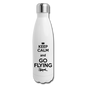 Keep Calm And Go Flying - Black - Insulated Stainless Steel Water Bottle - white