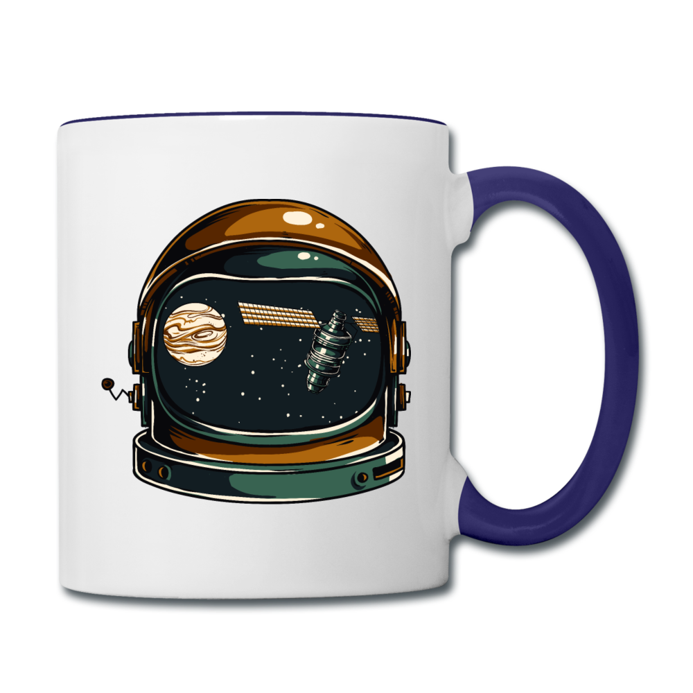 Astronaut Space Helmet - Contrast Coffee Mug - white/cobalt blue