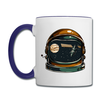 Astronaut Space Helmet - Contrast Coffee Mug - white/cobalt blue