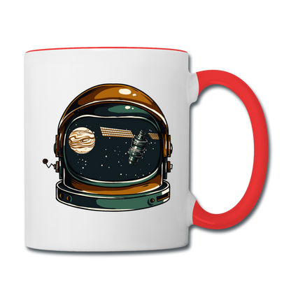 Astronaut Space Helmet - Contrast Coffee Mug - white/red