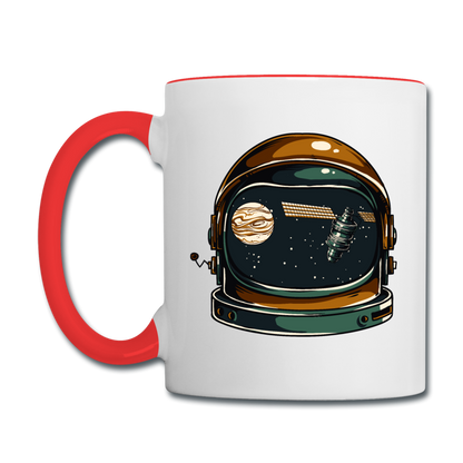 Astronaut Space Helmet - Contrast Coffee Mug - white/red