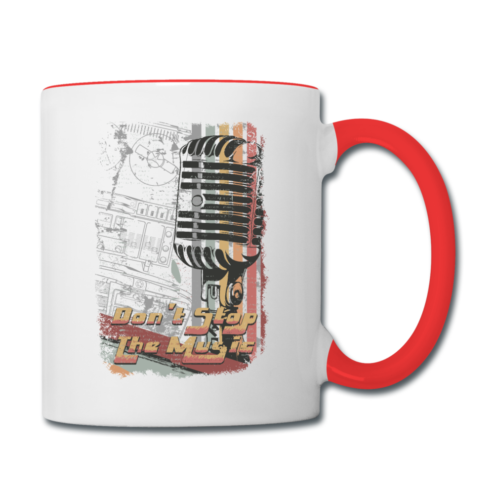 Don't Stop The Music - Contrast Coffee Mug - white/red