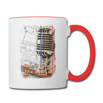 Don't Stop The Music - Contrast Coffee Mug - white/red