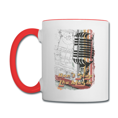 Don't Stop The Music - Contrast Coffee Mug - white/red