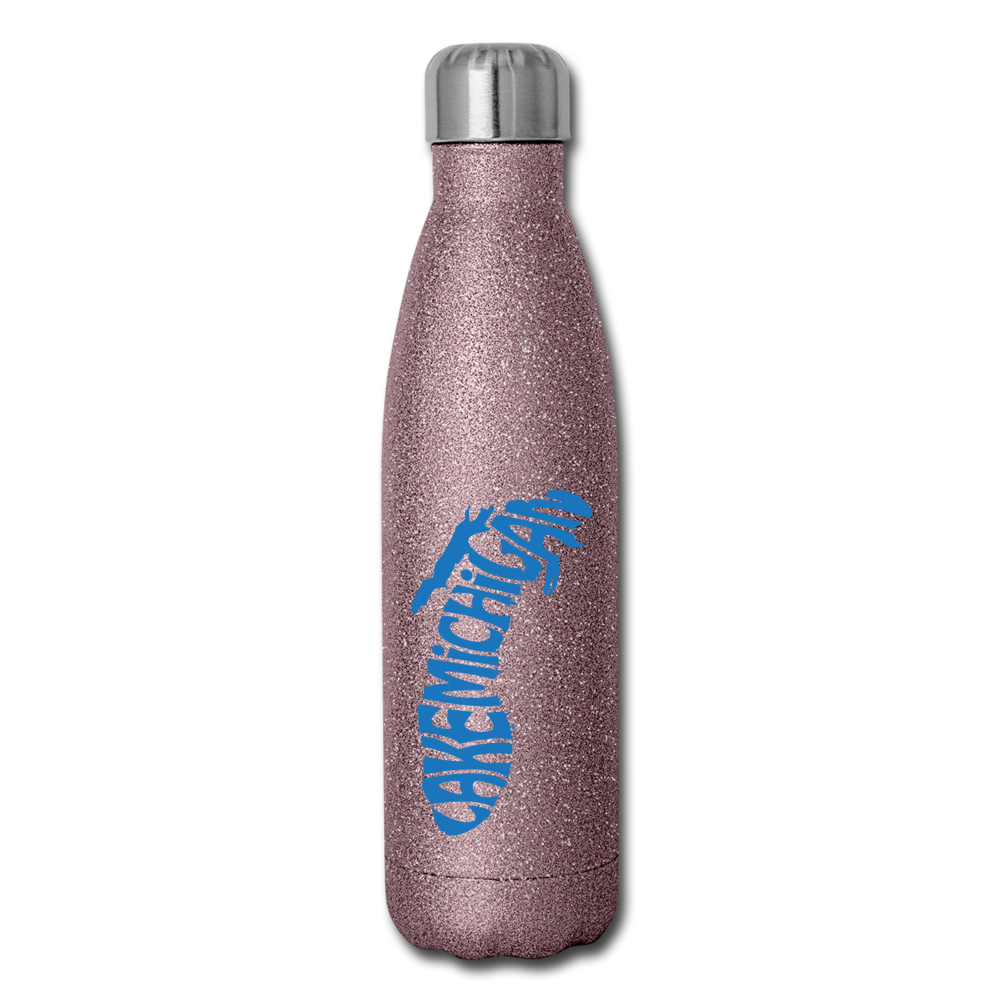 Lake Michigan - Insulated Stainless Steel Water Bottle - pink glitter