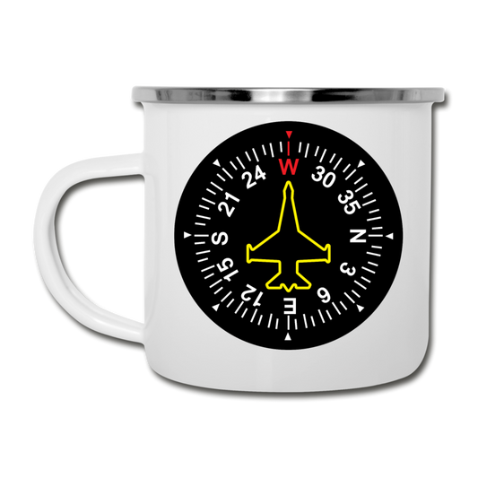 Fighter Jet Compass - Camper Mug - white