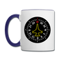 Fighter Jet Compass - Contrast Coffee Mug - white/cobalt blue