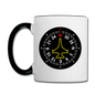 Fighter Jet Compass - Contrast Coffee Mug - white/black