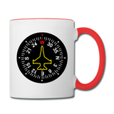 Fighter Jet Compass - Contrast Coffee Mug - white/red