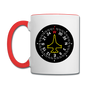 Fighter Jet Compass - Contrast Coffee Mug - white/red