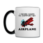 I Work Hard To Support My Airplane - Red - Contrast Coffee Mug - white/black