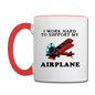 I Work Hard To Support My Airplane - Red - Contrast Coffee Mug - white/red