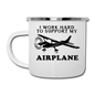 I Work Hard To Support My Airplane - Black - Camper Mug - white